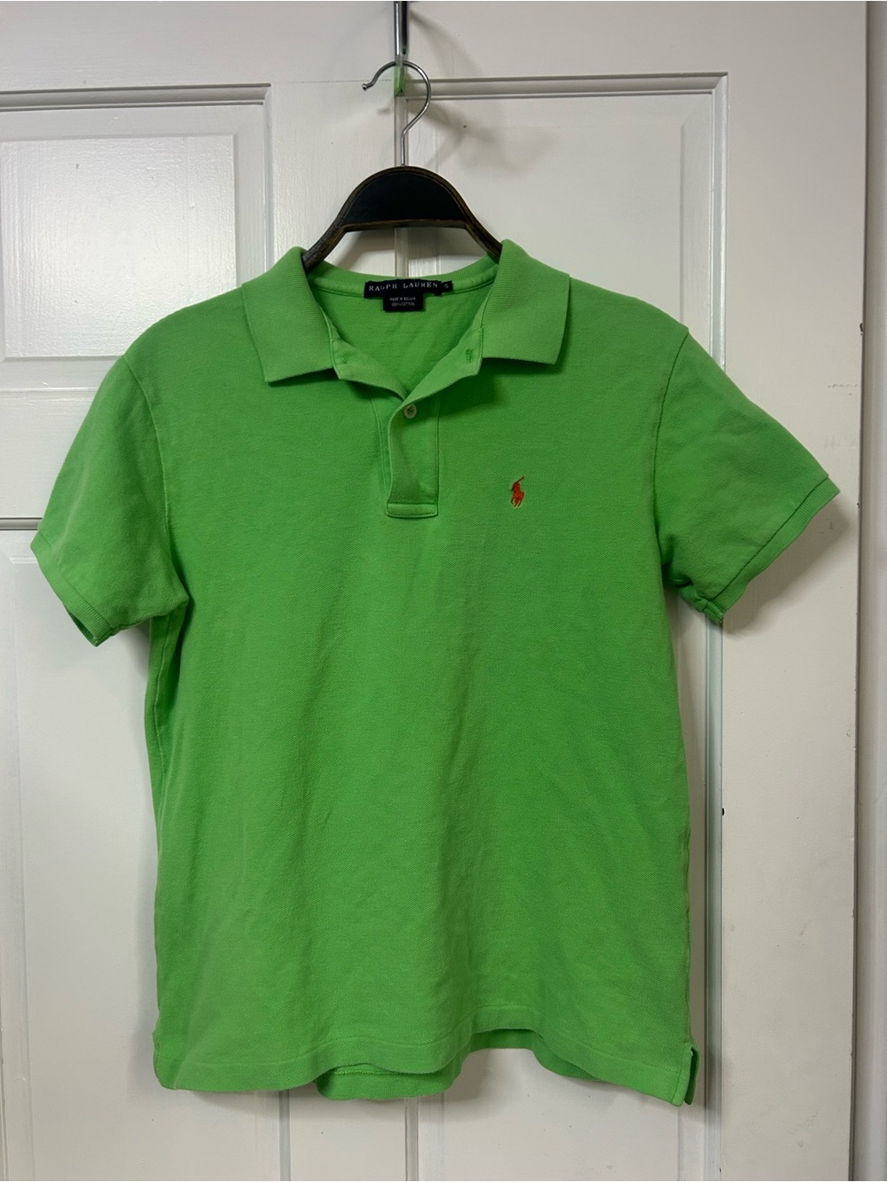 Ralph Lauren Lime Green Short Sleeve Polo with Embroidered Pony